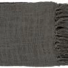 Surya Tilda Charcoal 59"x51" Throw Blanket