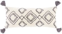 Surya Braith Cream/Charcoal 14"x32" Pillow Shell