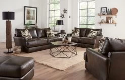 IAmerica Cardano Cocoa Leather Loveseat