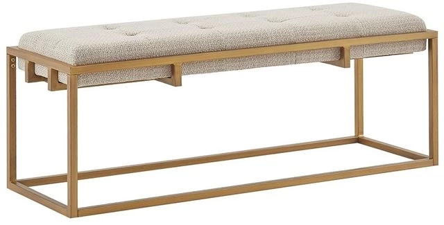 Olliix By Madison Park Greenwich Brown/Antique Bronze Accent Bench - Image 2