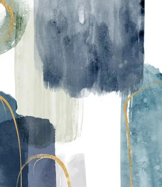 Crestview Collection York 2-Piece Blue/Off-White Wall Art Set - Image 2