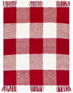 Surya Bufflonne Dark Red 50"x60" Throw Blanket