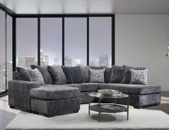 Delta Furniture Charcoal His And Hers Chaise Sofa Sectional