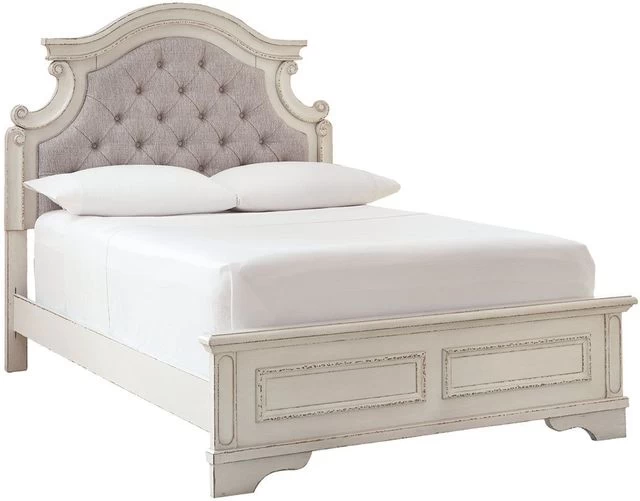 Signature Design By Ashley® Realyn Chipped White Full Upholstered Panel Bed