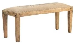 Crestview Collection Bengal Manor Mango Wood Burlap Bench