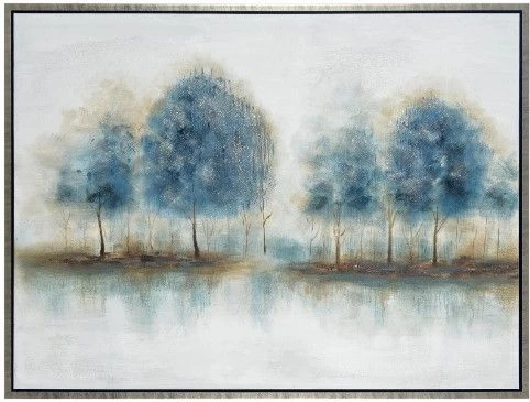 Crestview Collection Lush Lands Blue/Gold/Gray Wall Art