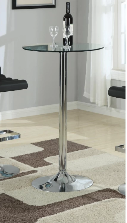 Coaster® Chrome Glass Top Round Bar Table - Image 2