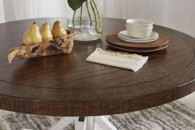 Signature Design By Ashley® Valebeck Brown/White Dining Table - Image 3