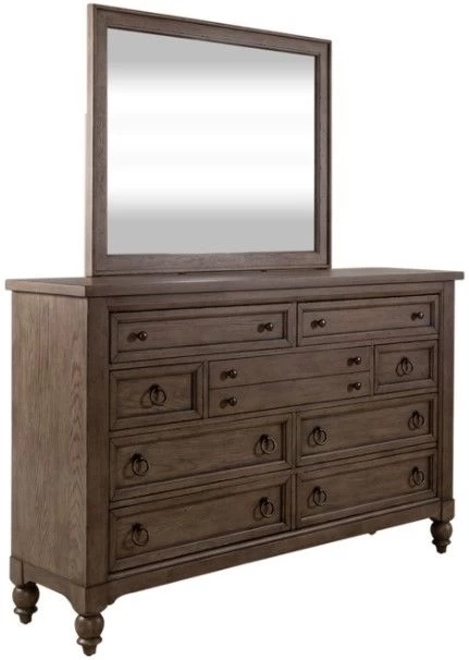 Liberty Americana Farmhouse 3-Piece Beige/Dusty Taupe Queen Bedroom Set - Image 3