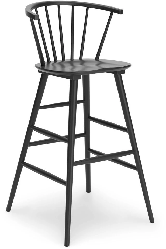 Signature Design By Ashley® Otaska 2-Piece Black Bar Height Stool - Set Of 2