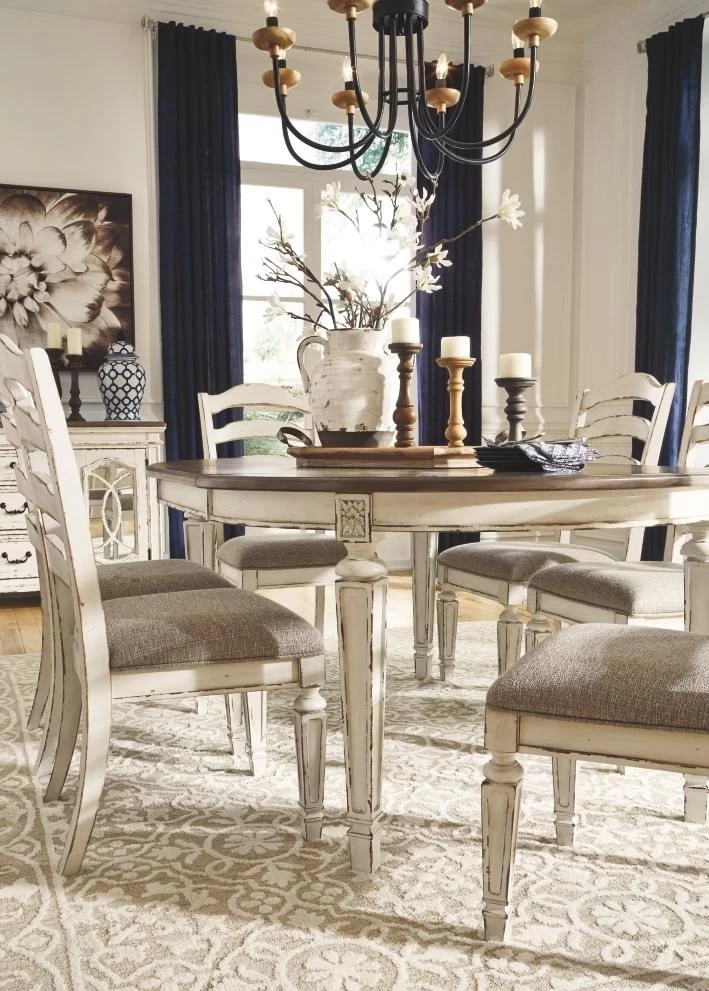 Signature Design By Ashley® Realyn 5-Piece Chipped White Oval Dining Room Table Set P54806466 - Image 5
