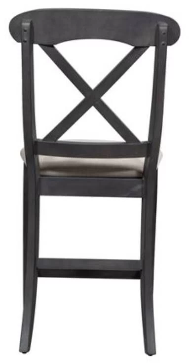 Liberty Furniture Ocean Isle Dark Gray Upholstered X Back Counter Chair - Set Of 2 - Image 4