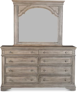 Steve Silver Co. Highland Park Waxed Driftwood Dresser And Mirror