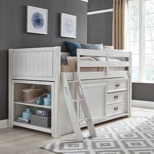 Liberty Allyson Park Wirebrushed White Twin Loft Bed - Image 5