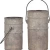 Crestview Collection 2-Piece Gray Antique Concrete Water Pail Set