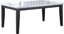 Steve Silver Co. Sterling White Faux-Marble Top 66" Dining Table With Cordovan Dark Cherry Base