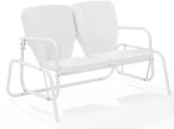 Crosley Furniture® Ridgeland White Gloss Outdoor Metal Loveseat Glider