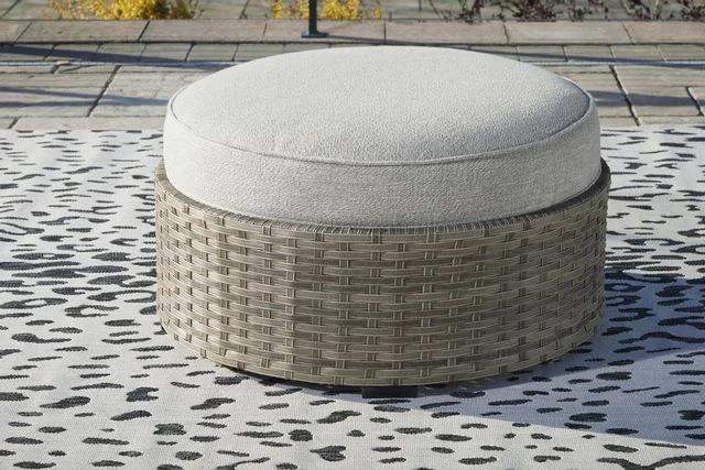 Signature Design By Ashley® Calworth Beige Outdoor Ottoman - Image 3