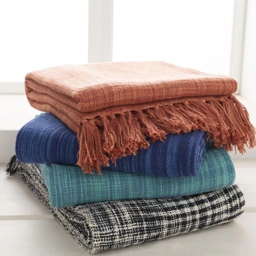 Surya Tori Dark Blue 49"x59" Throw Blanket - Image 3