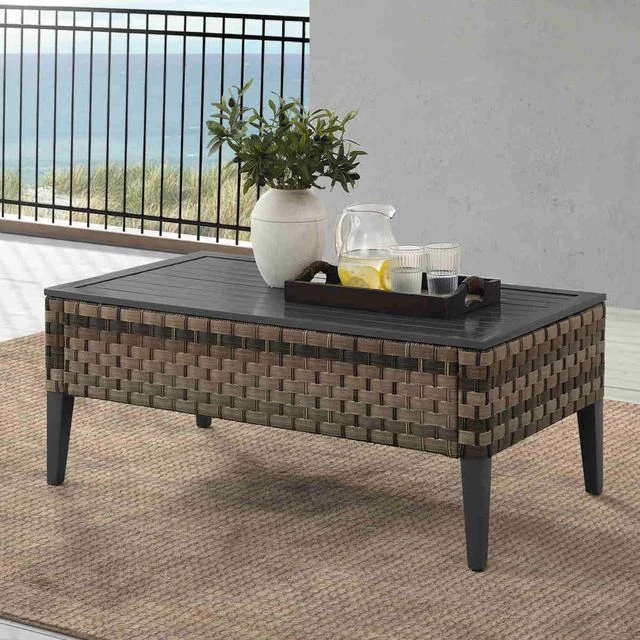 Crosley Furniture® Prescott Brown Outdoor Wicker Coffee Table - Image 4