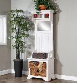 Sunny Designs™ Westwood White Narrow Halltree With Bench Storage