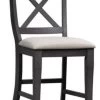 Liberty Furniture Ocean Isle Dark Gray Upholstered X Back Counter Chair - Set Of 2