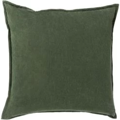 Surya Cotton Velvet Dark Green 18"x18" Pillow Shell