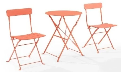 Crosley Furniture® Karlee 3-Piece Coral Indoor/Outdoor Metal Bistro Set