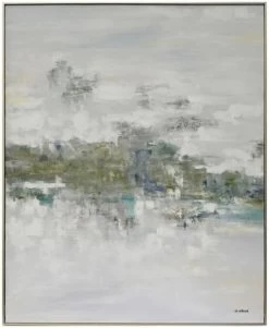 Crestview Collection Misty Greens Light Green/Silver Wall Art