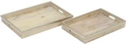 Crestview Collection Lana 2-Piece Light Brown Tray Set