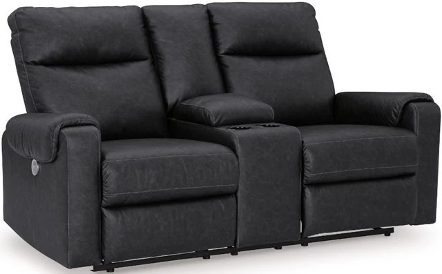 Signature Design By Ashley® Axtellton Carbon Power Reclining Loveseat With Console