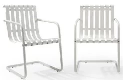 Crosley Furniture® Gracie 2-Piece White Satin Outdoor Metal Armchair Set