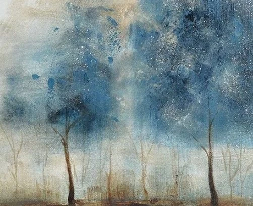 Crestview Collection Lush Lands Blue/Gold/Gray Wall Art - Image 2