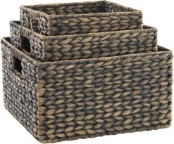 Signature Design By Ashley® Elian 3-Piece Antique Gray Basket Set