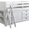 Liberty Allyson Park Wirebrushed White Twin Loft Bed