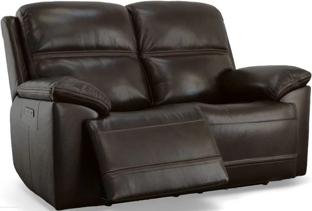 Flexsteel® Jackson Dark Brown Power Reclining Loveseat With Power Headrests - Image 2