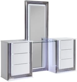 Global Furniture USA Ylime 3-Piece White Vanity Set With LED