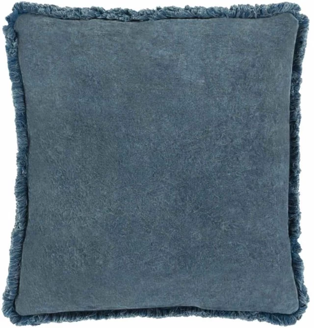 Surya Washed Cotton Velvet Denim 20"x20" Pillow Shell