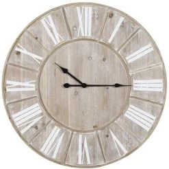 Crestview Collection Tock Tick Taupe Wall Clock