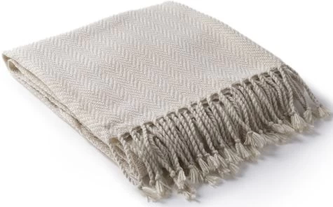 Surya Turner Khaki 50"x60" Throw Blanket - Image 2