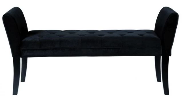 Armen Living Chatham Bench In Black Velvet - Image 2