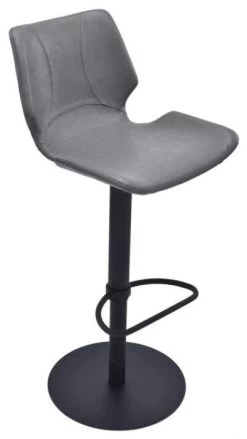 Armen Living Zuma Vintage Gray/Black Adjustable Bar Stool