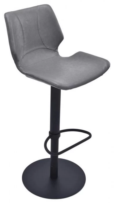 Armen Living Zuma Vintage Gray/Black Adjustable Bar Stool