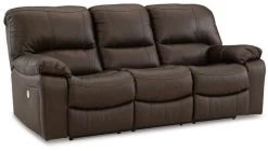Signature Design By Ashley® Leesworth Dark Brown Power Sofa
