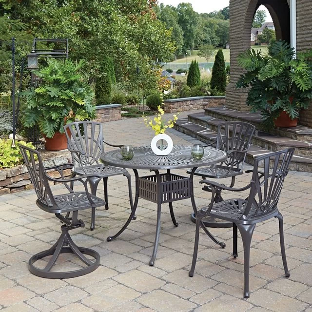 Homestyles® Grenada 5-Piece Khaki Gray Outdoor Dining Set - Image 2