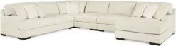 Signature Design By Ashley® Zada 5-Piece Ivory Left-Arm Facing Sectional With Chaise