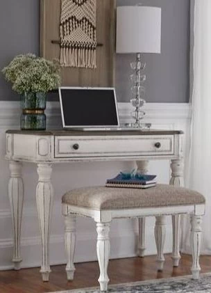 Liberty Magnolia Manor 2-Piece Antique White/Weathered Bark Vanity Set