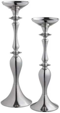 Crestview Collection Carson 2-Piece Silver Candleholder Set