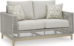 Signature Design By Ashley® Seton Creek Gray Outdoor Loveseat With Cushion