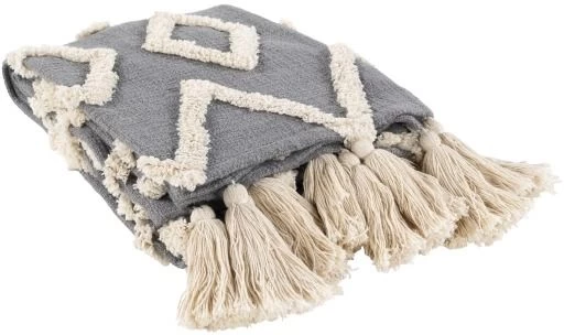 Surya Tut Medium Gray 50"x60" Throw Blanket - Image 2